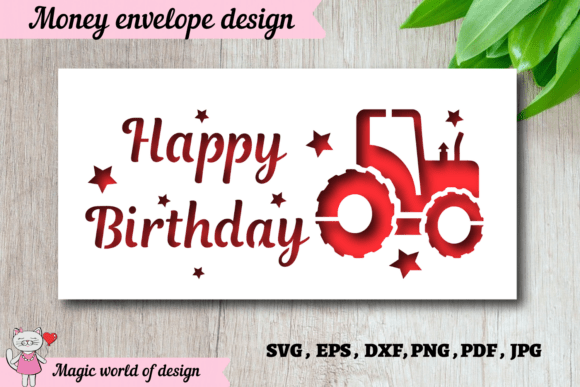 Download Money Envelope with Tractor SVG - Tractor svg Collection