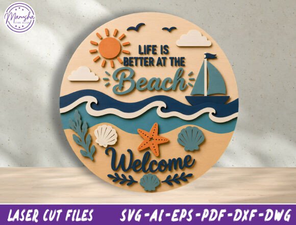 Download Beach Welcome Door Sign SVG - Door sign Collection