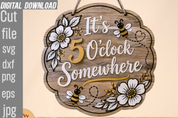 Download It’s 5 O'clock Somewhere Door Sign PNG - Door sign Collection