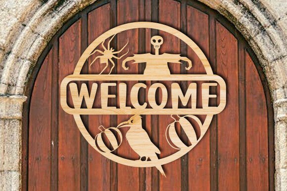 Download Laser Cut Halloween Welcome Gate Sign - Gate sign Collection