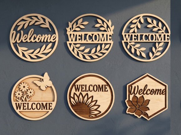 Download Laser Cut Welcome Door Sign Bundle - Door sign Collection