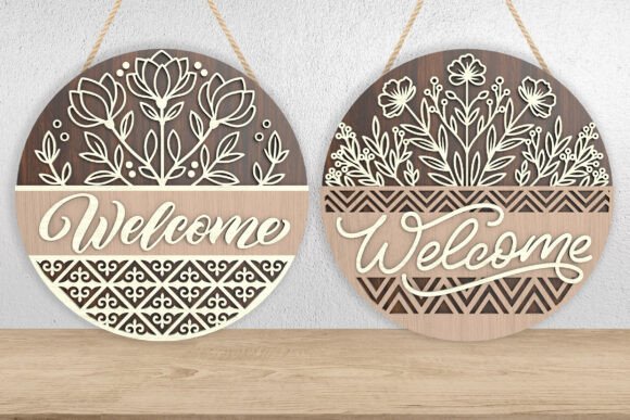 Download Floral Welcome Door Sign SVG - Door sign Collection