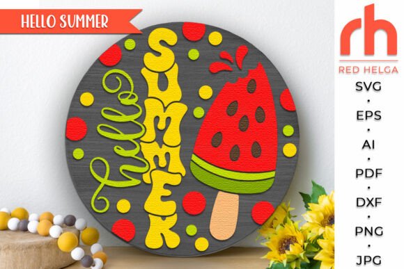 Download Hello Summer SVG, Door Sign Cut File - Door sign Collection