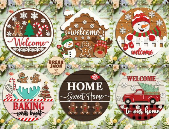 Download Bundle Christmas Welcome Door Sign Svg - Door sign Collection