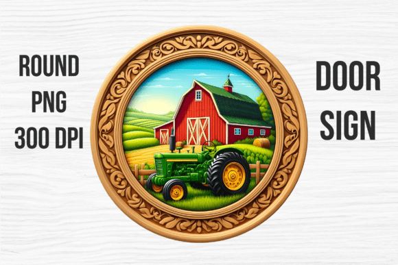 Download Green Tractor Barn Agriculture Door Sign - Door sign Collection