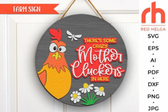 Download Mother Clucker Door Sign, Chicken Hanger - Door sign Collection
