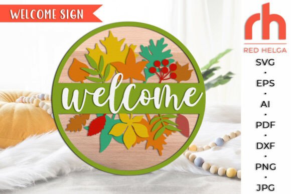 Download Welcome Sign SVG, Fall Door Sign DXF - Door sign Collection