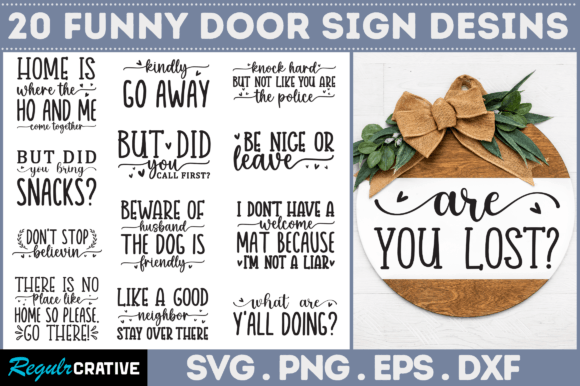 Download Funny Door Sign SVG Bundle - Door sign Collection