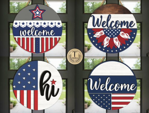 Download 4th of July Door Sign SVG Bundle - Door sign Collection