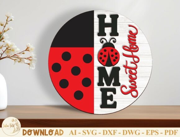 Download Home Sweet Home Round Door Sign SVG - Door sign Collection