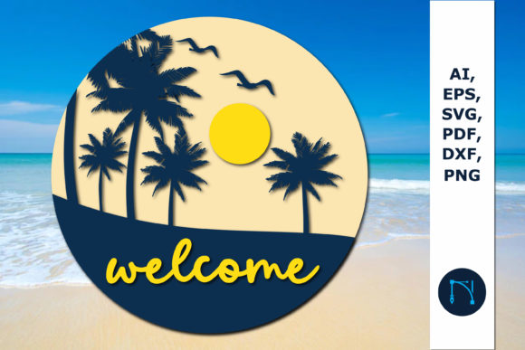 Download Summer Welcome Door Sign with Watermelon - Door sign Collection