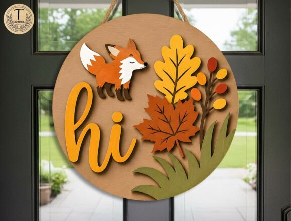 Download Fall Door Sign Laser Cut File SVG - Door sign Collection