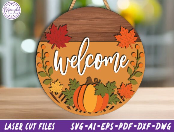 Download Fall Welcome Door Sign SVG - Door sign Collection