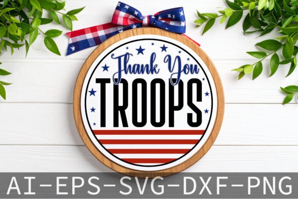 Download Thank You Troops Round Door Sign SVG - Door sign Collection