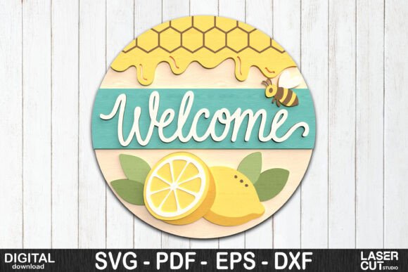 Download Honey Lemon Welcome Door Sign - Door sign Collection