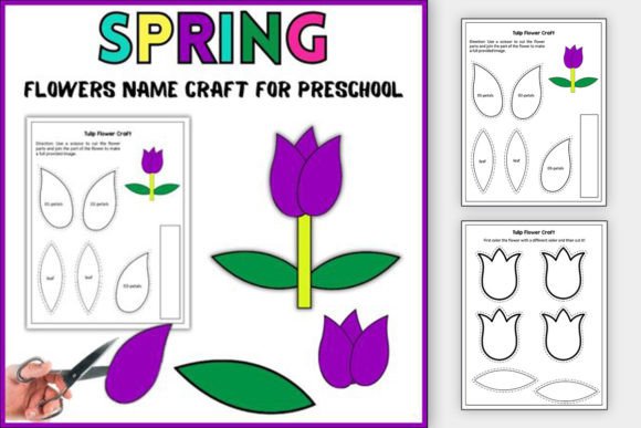 Download Spring Flower Name Craft&amp; Color Activity - Name craft Collection
