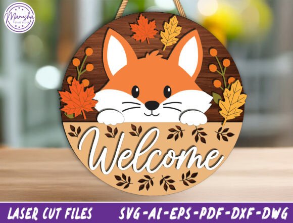 Download Fox Welcome Fall Door Sign SVG - Door sign Collection