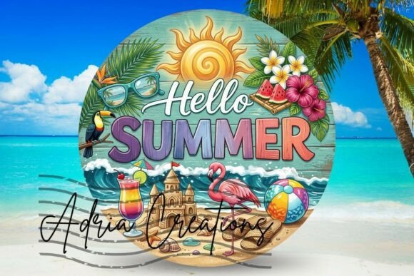 Download Hello Summer Door Sign, Wind Spinner Png - Door sign Collection